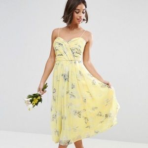 NWT ASOS petite sunshine floral bridesmaid dress
